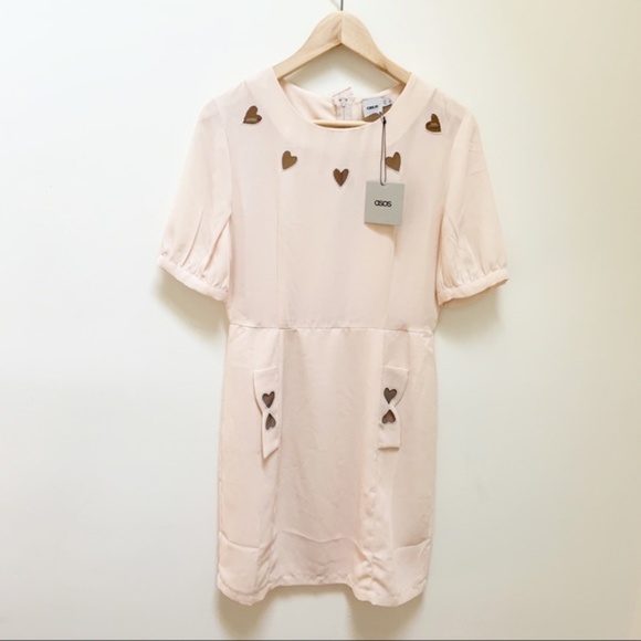 ASOS Dresses & Skirts - ASOS light pink mini dress hearts detailing 6